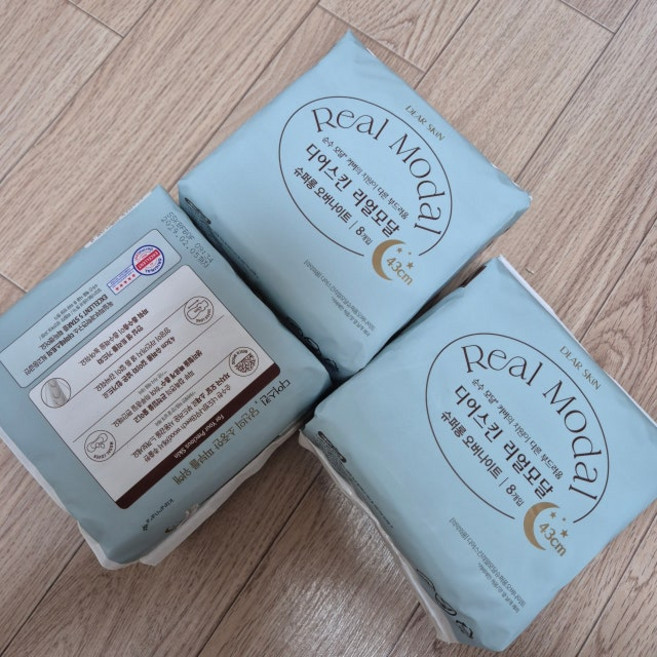 (43cm) 디어스킨 리얼모달 슈퍼롱 오버나이트 8P x 3팩
