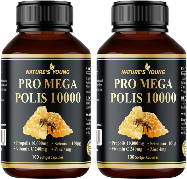 네이쳐스영 프로메가폴리스 호주산 프로폴리스 10000mg 100캡슐, 2개, 100정