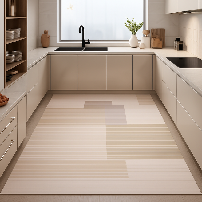 헤토르누 미끄럼방지 빨아쓰는 규조토 주방매트 특대형 대형, 베이지 브릭