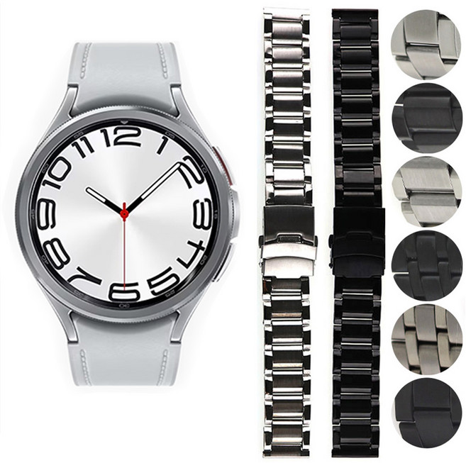 SMR960 갤럭시워치6 47mm 스트랩 6종 메탈 시계줄 호환, 1. ME30BK20 블랙