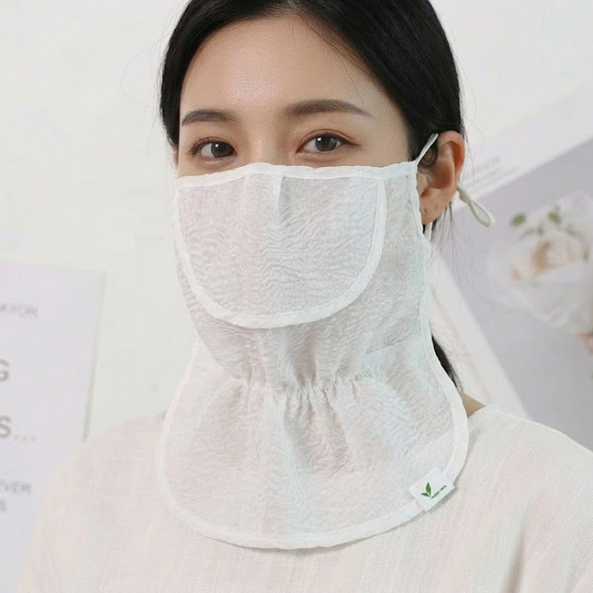 국내제작 지지미 마스크 분리형 자외선차단 골프 등산 스포츠 햇빛가리개, 1개, 순수 화이트