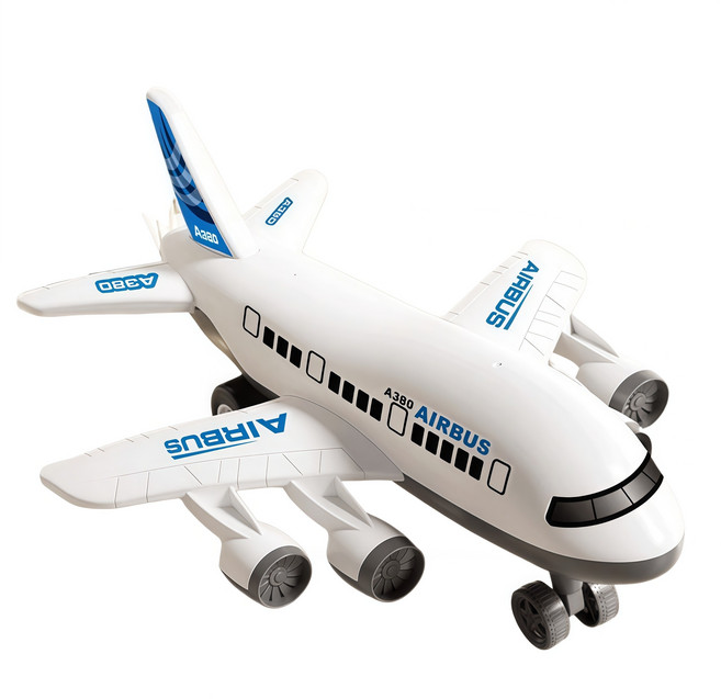 仿真A380客機模型玩具, 大號慣性飛機（白色）, 1個