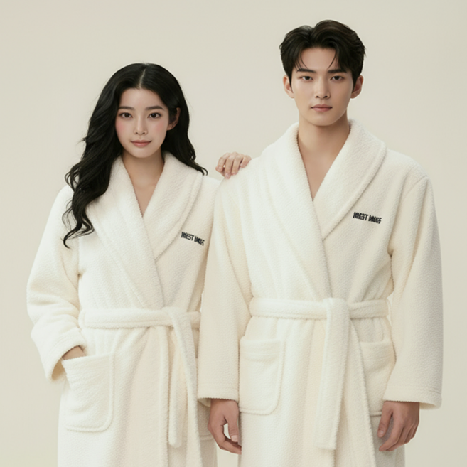 브리지스누즈 프리미엄 보온 수면 샤워가운 겨울 극세사 샤워가운 호텔 로브