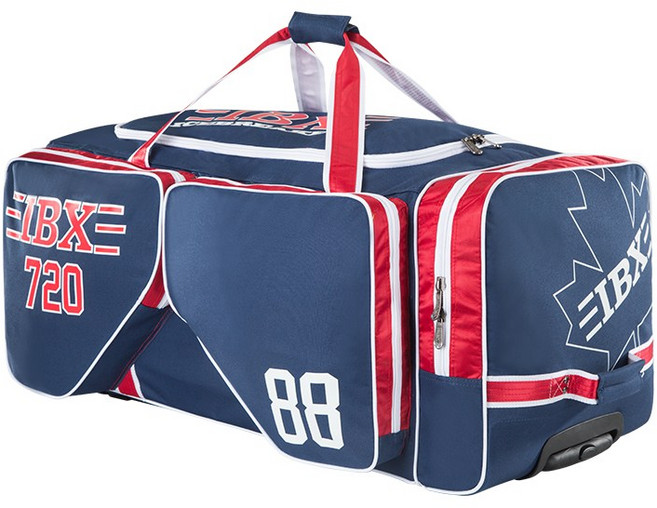 아이스하키가방 IBX 750 보호장비 가방 휠백 하키용품, 다크블루 레드 33인치, 1개