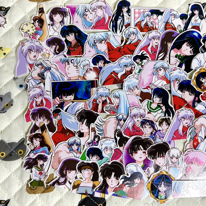 이누야샤 무중복 인스 다꾸 조각스티커 인컷 85ps, 1세트, one