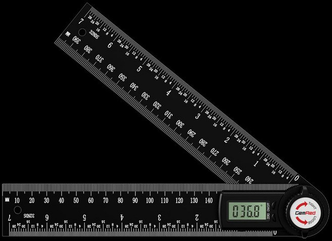 디지털 고니오미터 고니오메타 각도기 실습용 측정 각도계 측각기, 전자 각도기 200mm 알루미늄, 1개