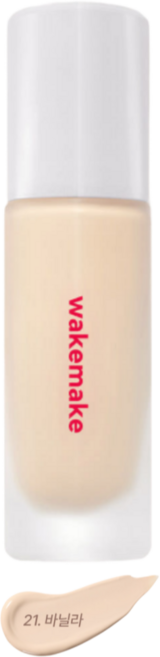 웨이크메이크 워터 벨벳 커버 파운데이션 [단품] 피부톤보정 자외선차단 지속력 밀착력 커버력, 21호 바닐라, 1개