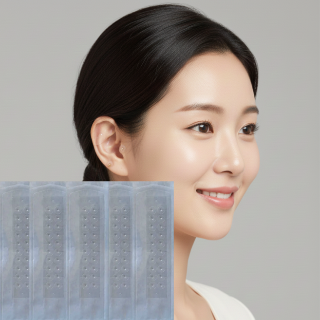 노이프 맑은순환 이어테라피 투명귀지압패치 실버 100매, 실버 투명, 1세트