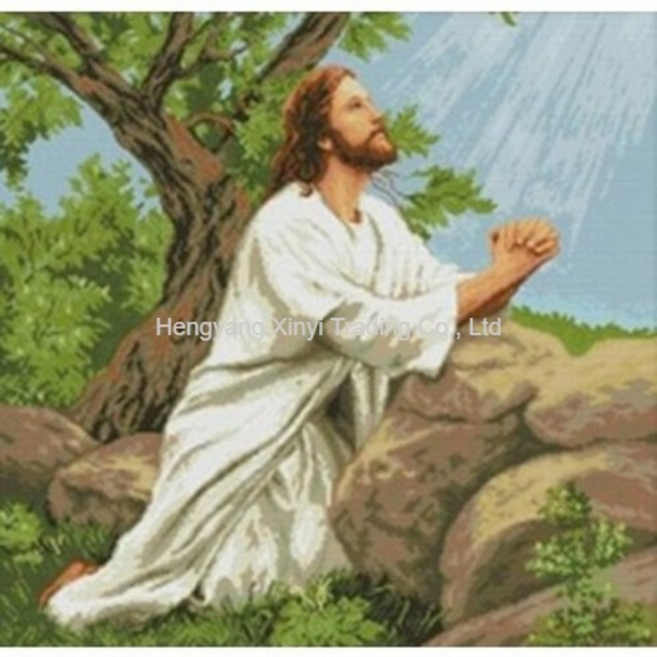 happy shopping기도 예수님 예수 이름으로 하나님 나라가 임하옵시며 전체수 보석십자수 DIY키트 B1103, 30x30cm, 30x30cm