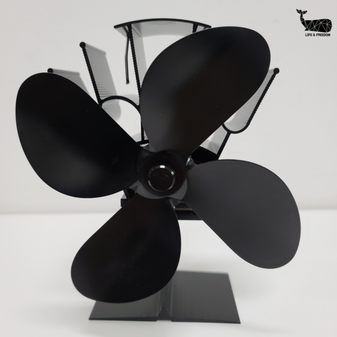 캠핑 무동력팬 무동력 에코팬 써큘레이터 TEF 화목 난로 난방, 1개, 에코팬 4P 블랙