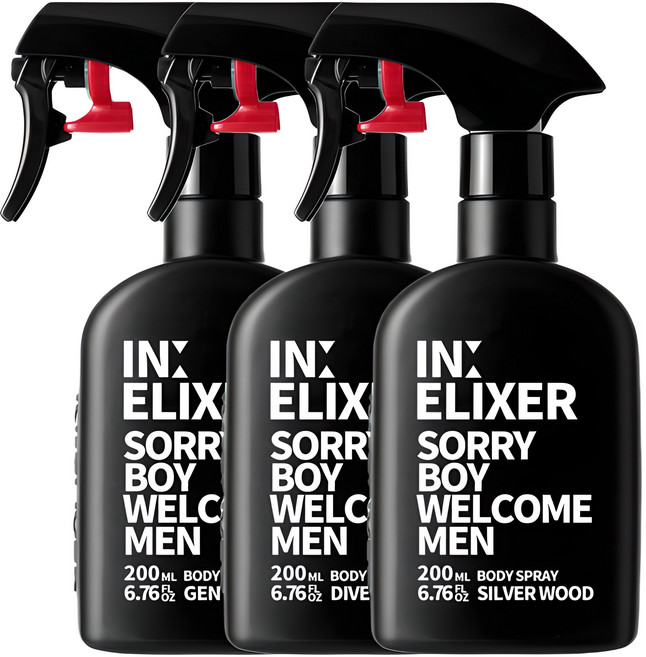 이넬릭서 바디스프레이 남자향수 풀세트 3종, 200ml, 3개
