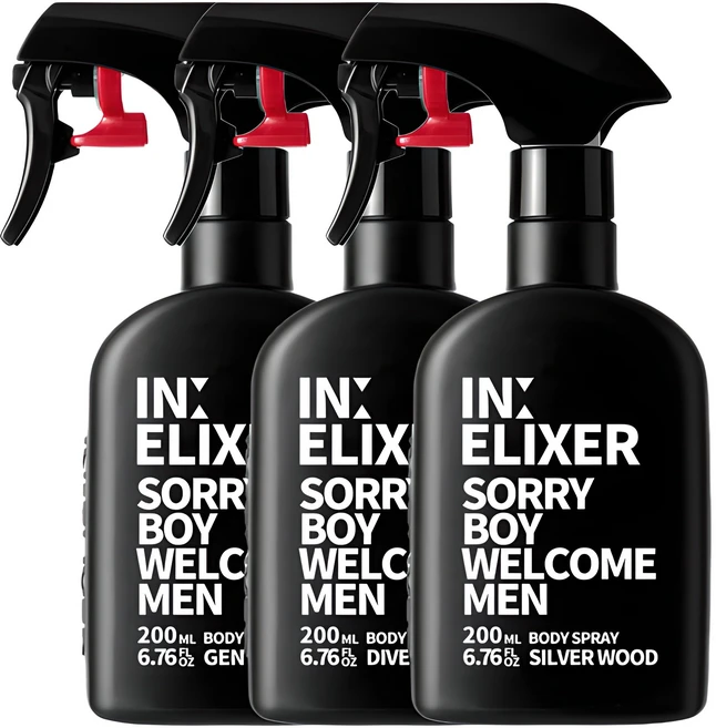 이넬릭서 바디스프레이 남자향수 3종, 200ml, 3개 - 쿠팡