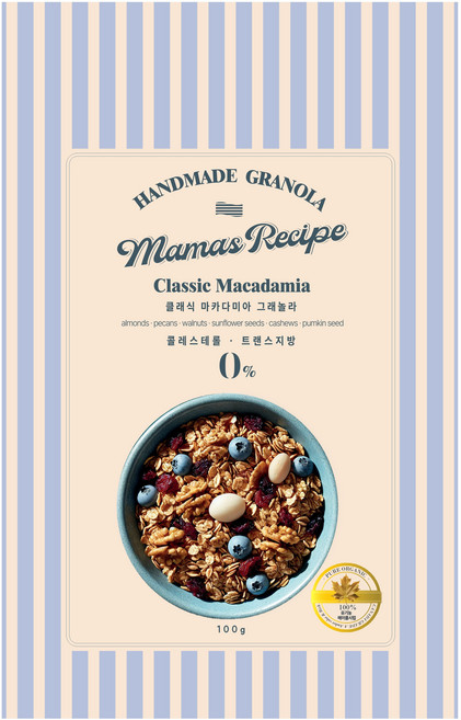 [특가] 마마스레시피 수제 그래놀라 400g (100g x 4개), 100g, 4개