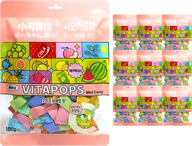 [공식수입 정품] 샤오커오라 캔디 베트남 사탕 간식 무설탕 알사탕 개별포장 비타민C, 100g, 10개 - 쿠팡