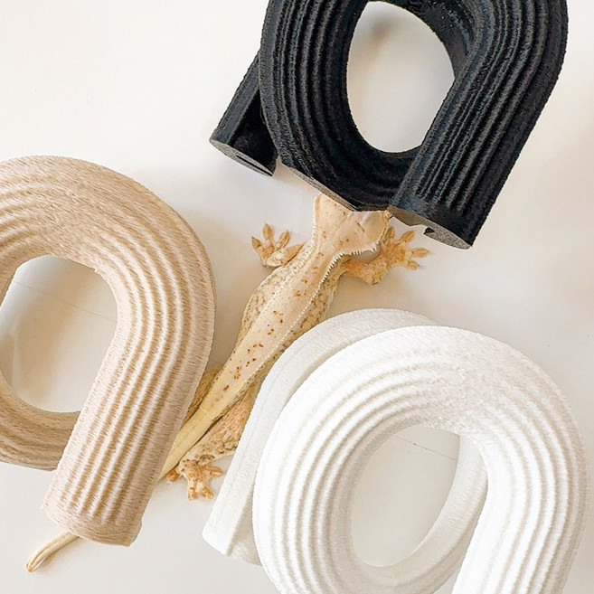 루프 백업 Hamdal 도마뱀 크레 파충류 크레스티드게코 놀이터, 1개, 루프/소/베이지