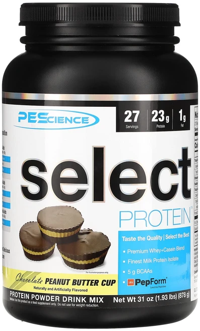 PEScience Select 프로틴 단백질 분말 드링크 믹스 초콜릿 땅콩버터 컵 878g(1.93lb), 1개, 기본 - 쿠팡