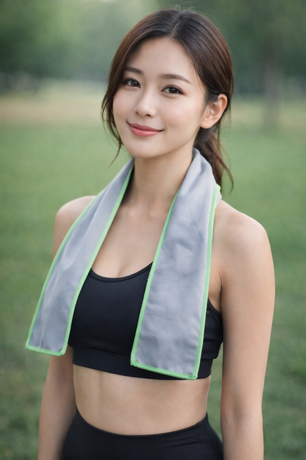 초극세사 목에 거는 긴 이안 스포츠타월, 그레이, 1개