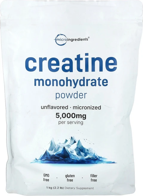 마이크로 인그리디언츠 Micro Ingredients 크레아틴 일수화물 분말 무맛 1kg2.2lb125076원산지:기타, 마이크로 인그리디언츠 Micro Ingredients, - 쿠팡