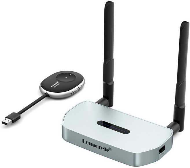 Lemorele 50M 무선 HDMI 비디오 송신기 및 수신기 익스텐더 동글 키트 1080P, USB, 1개