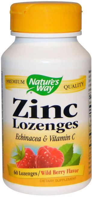 해외직송품Nature's Way Zinc 60 LOZENGES WITH ECHINACEA & VITAMIN C (Pack of 2)