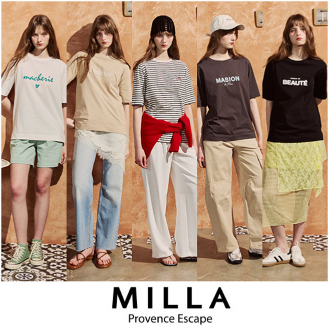 [밀라] 26SS 오가닉 아트웍 티셔츠 5종
