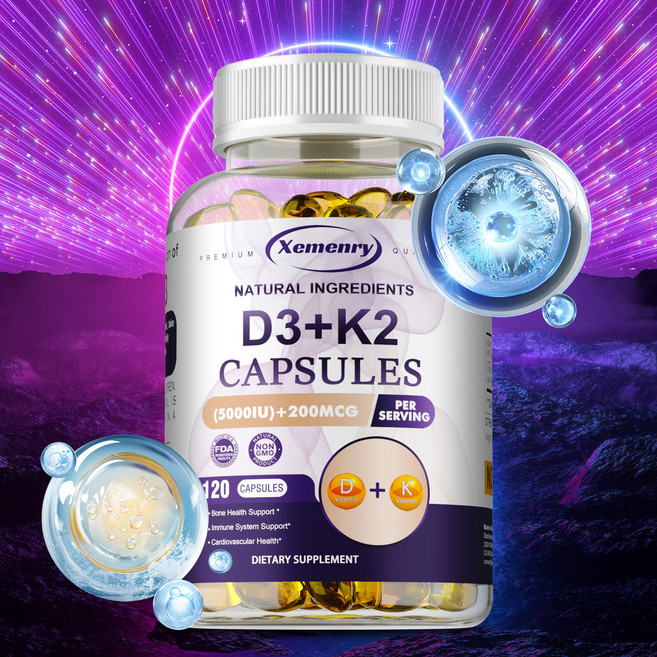 Xemenry D3+K2 CAPSULES 120粒, 60組