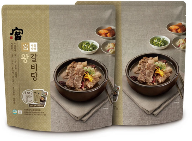 궁 왕갈비탕 1kg x 2P 아이스팩 포장, 4개