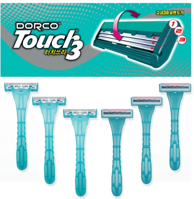 도루코 Touch3 일회용 3중날 면도기, 1개입, 20개 - 쿠팡