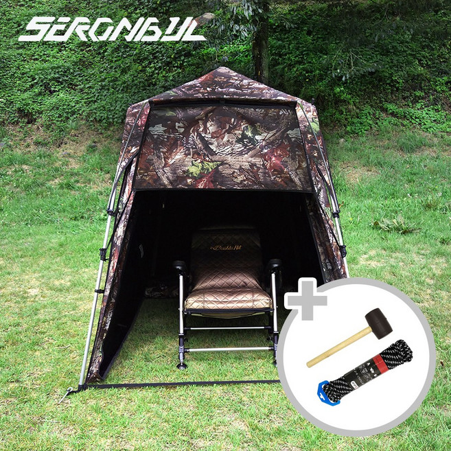 새론불 25년 신형 원터치 낚시텐트 장박 낚시의자텐트 다용도 로프 고무망치 제공