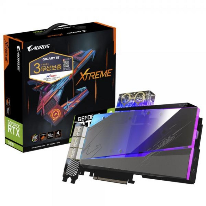 GIGABYTE AORUS Xtreme 지포스 워터블럭 그래픽카드 (피씨디렉트), GV-N3080AORUSX WB-10GD