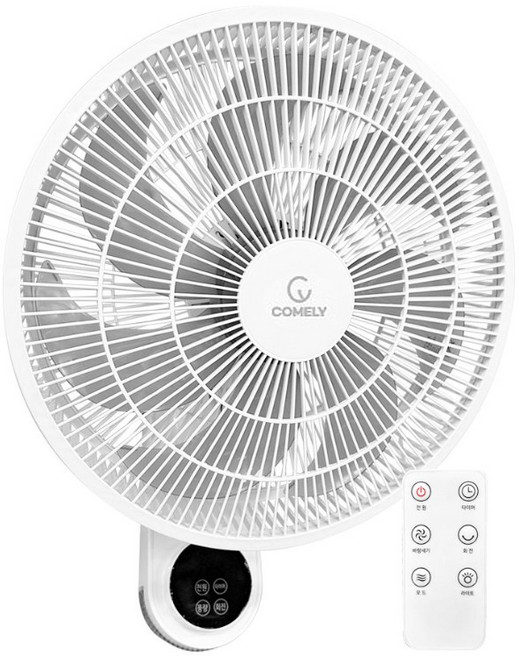가정용 저소음 리모컨 벽걸이 선풍기 / 사무실용 타이머 팬큘레이터, 단일컬러
