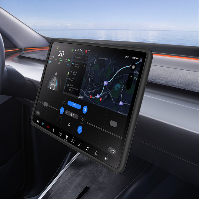 YZ 테슬라 호환 스크린 케이스 모니터 실리콘 프레임 파손방지 액정 커버 악세사리 모델Y 프리미엄 16인치, 1GB, 블랙(모델Y/YL 프리미엄 16인치)