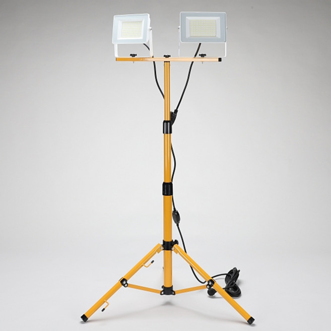 케이시조명 LED 투광기 투광등 스탠드 작업등 공사장 야간작업 야외 조명 100W 스위치형 전선방수 캠핑조명 세트상품 AS 2년 보장, 1개