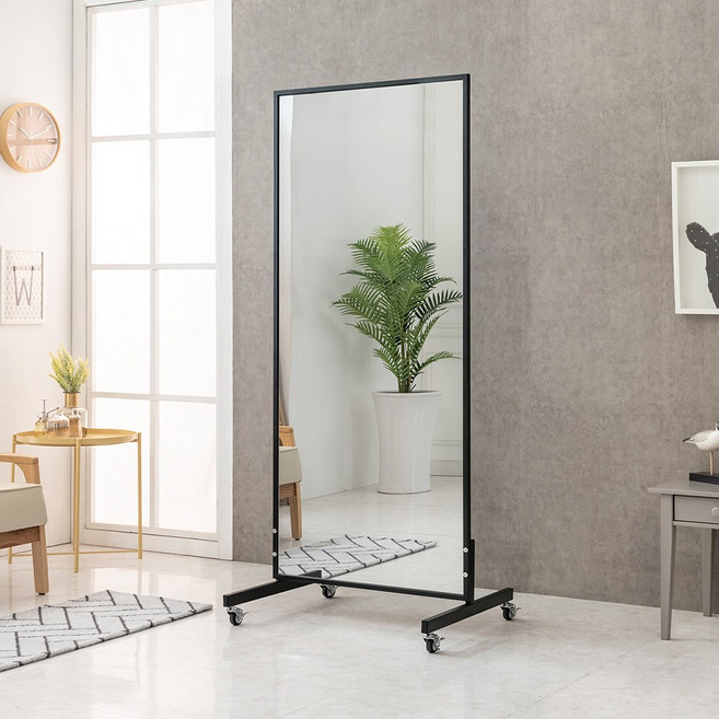 애채 BIG와이드 양면전신거울 스탠드형 YJ-P42, YJ-P42 블랙