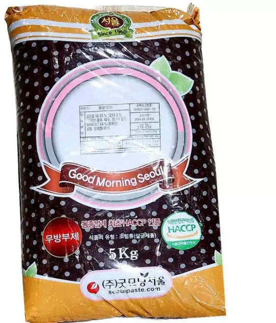굿모닝서울 통팥 앙금 5kg 2개 제과 팥빵 업소용, 1개