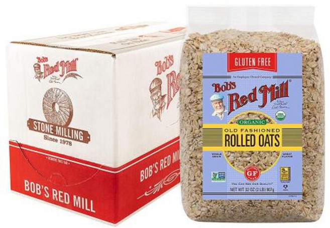 밥스 레드밀 롤드 오트 홀 그레인 907g x 4팩 (NON-GMO 글루텐프리) 오트밀 귀리 Rolled Oats, 4팩 907g