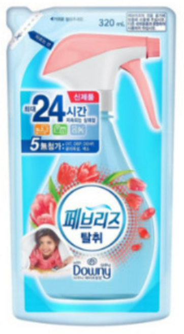 페브리즈 강력탈취 플러스 & 구김케어 섬유탈취제 보충형 리필, 320ml, 2개, 에이프릴향