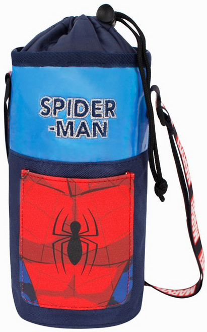 남아물통주머니 마블히어로 보온보냉크로스백 물병파우치 텀블러별도 물통가방 남아 키즈 휴대용 초등 입학 선물, 스파이더맨(네이비), 1개