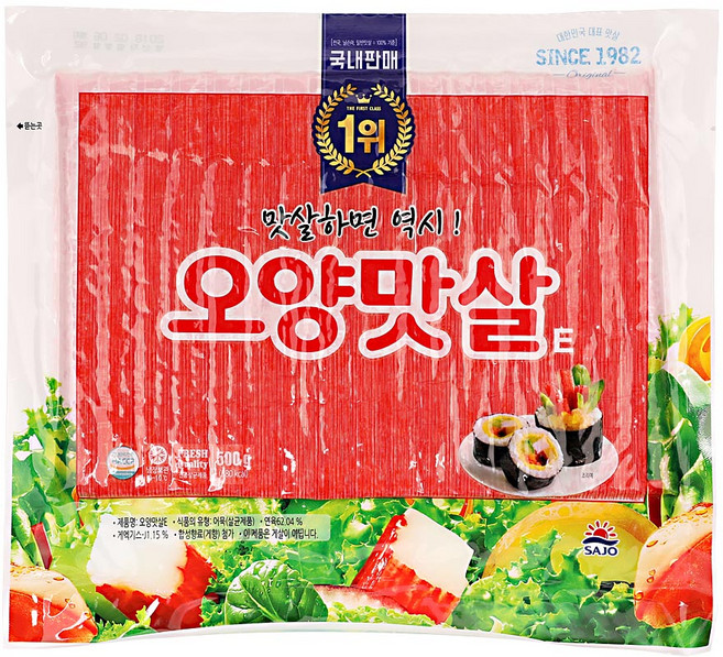 오양맛살E500g/사조-6개, 500g, 6개
