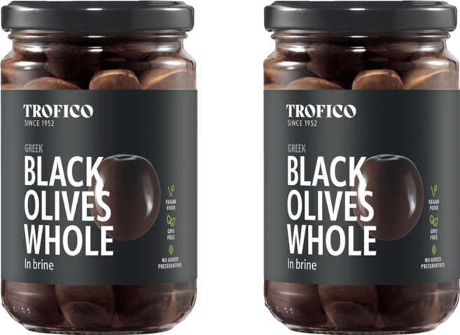 트로피코 그리스 저염 칼라마타 블랙 올리브 절임 홀 495g, 2개