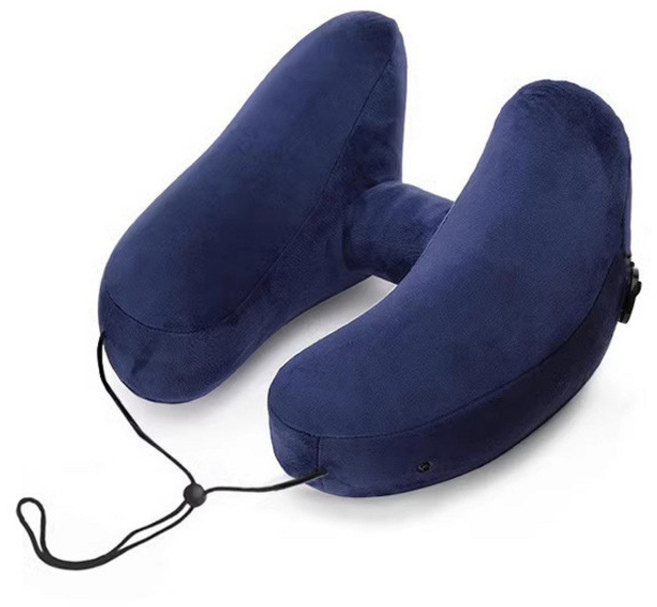 디모어 에어 공기주입 목베개 목쿠션, 네이비