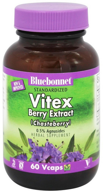 Bluebonnet 聖潔莓萃取植物膠囊, 60顆, 1罐
