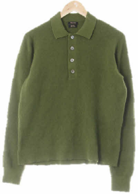 9354 마시모두띠 다크올리브그린 울혼방 카라긴팔니트스웨터