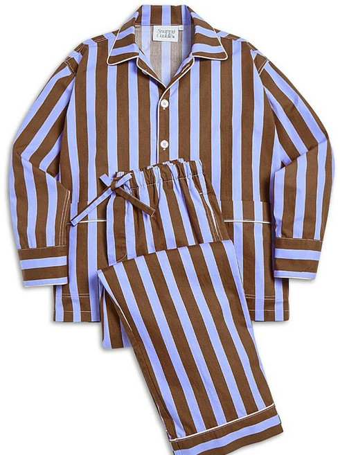 Snappy Cuddle 韓國品牌條紋睡衣套組（薰衣草紫）