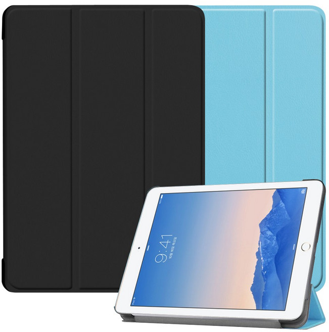 더조은셀러 아이패드 에어2 스탠드 커버 케이스 A1566 A1567 세대, 블랙