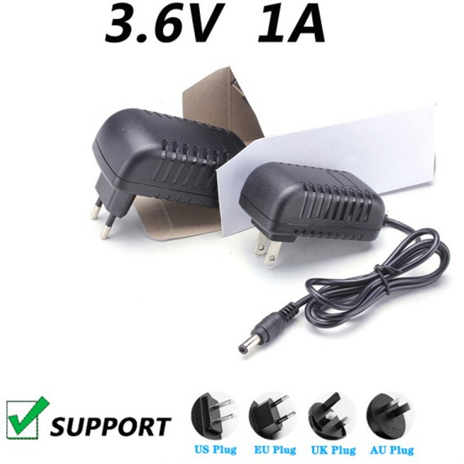 스위칭 전원 어댑터 3.6V 1000MA DC 조정 코드 L형 오리피스 3.5x1.35mm 3.6V 1A, 02 영국, 1개