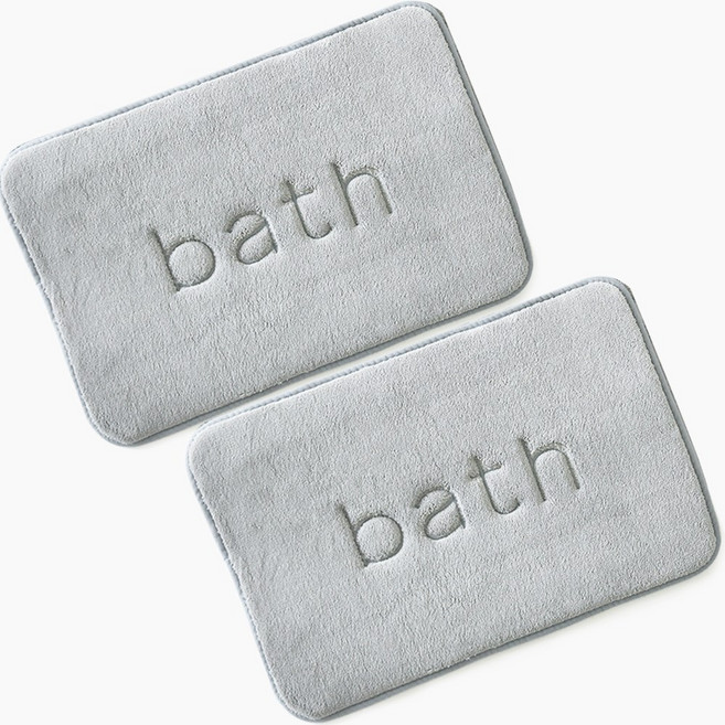 파쿠젠 논슬립 메모리폼 발매트 세트, 그레이 2P