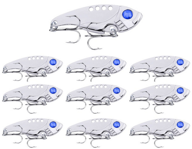 행운을파는낚시 미니 메탈바이브, 실버, 10개, 11g