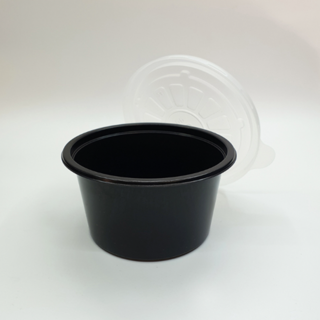 다용도컵 국물용기 250ml 95파이 47(H) 세트 검정색 1000개 장국 밥 한공기, 1개