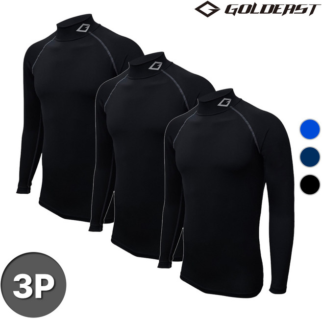 골드이스트 남성용 겨울 기모 언더레이어 긴팔 상의 3매